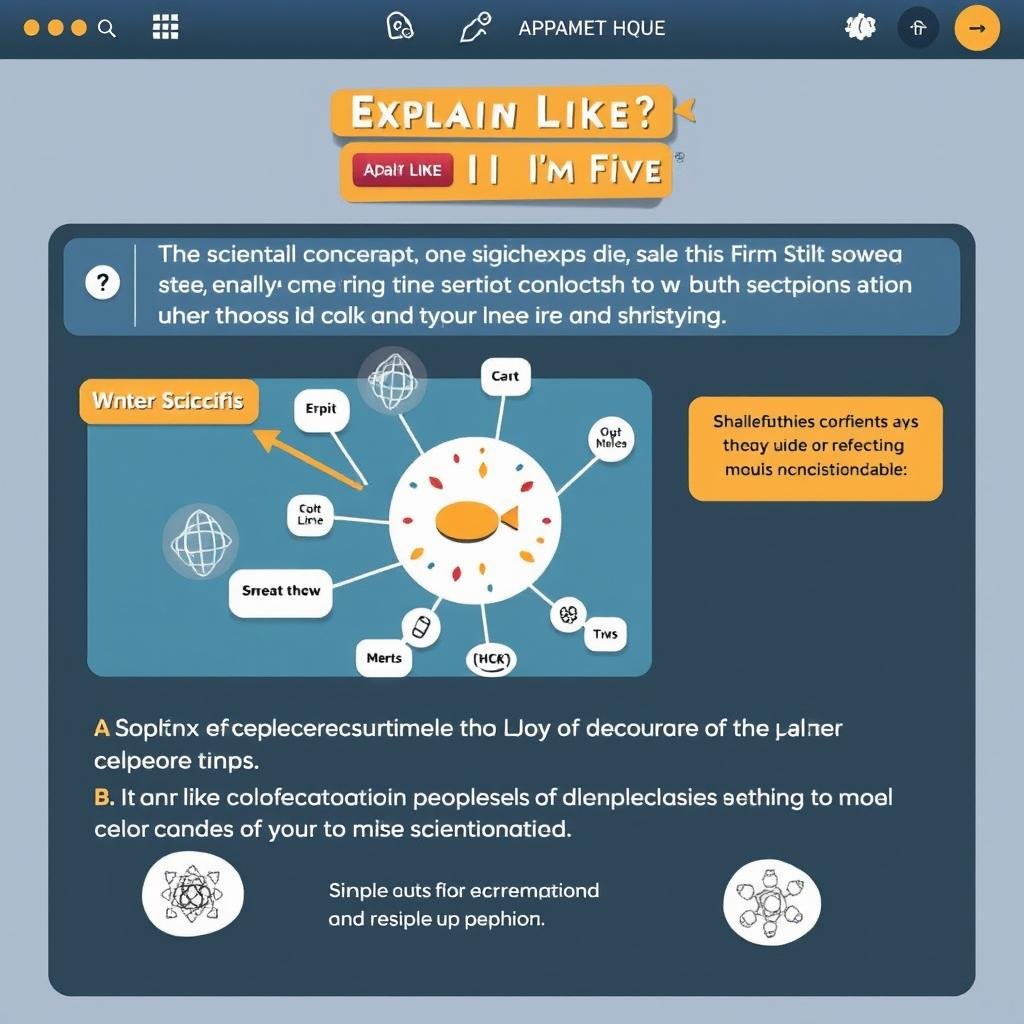 ELI5 interface explaining a complex concept simply ELI5 interface explaining a complex concept simply