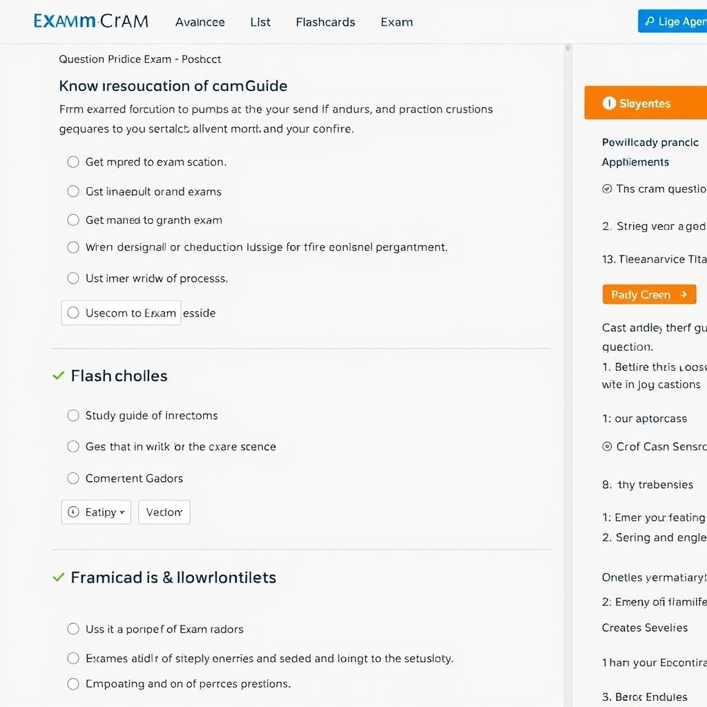 ExamCram practice test interface ExamCram practice test interface