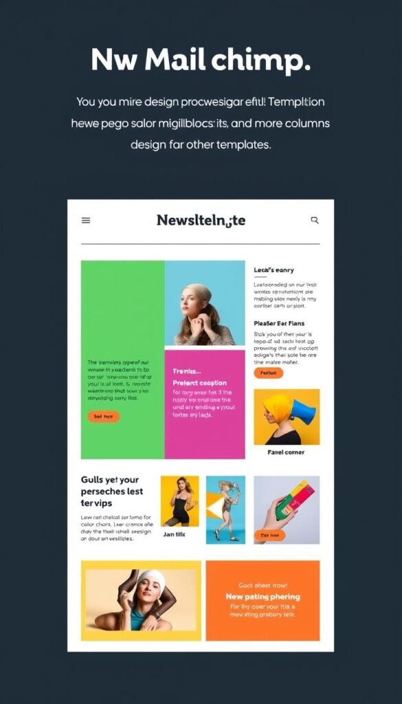 A colorful newsletter template from Mailchimp showing its more design-rich approach to email templates