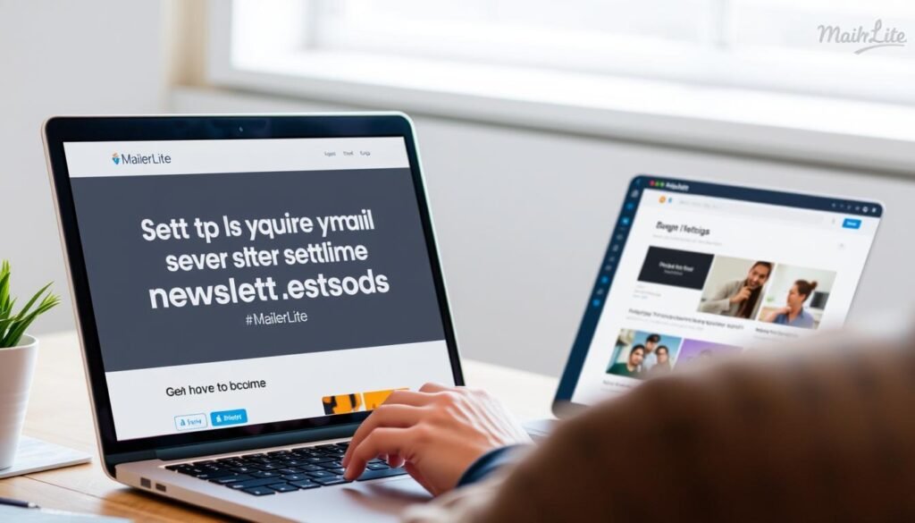 A person setting up their first email newsletter campaign in MailerLite with a step-by-step approach A person setting up their first email newsletter campaign in MailerLite with a step-by-step approach