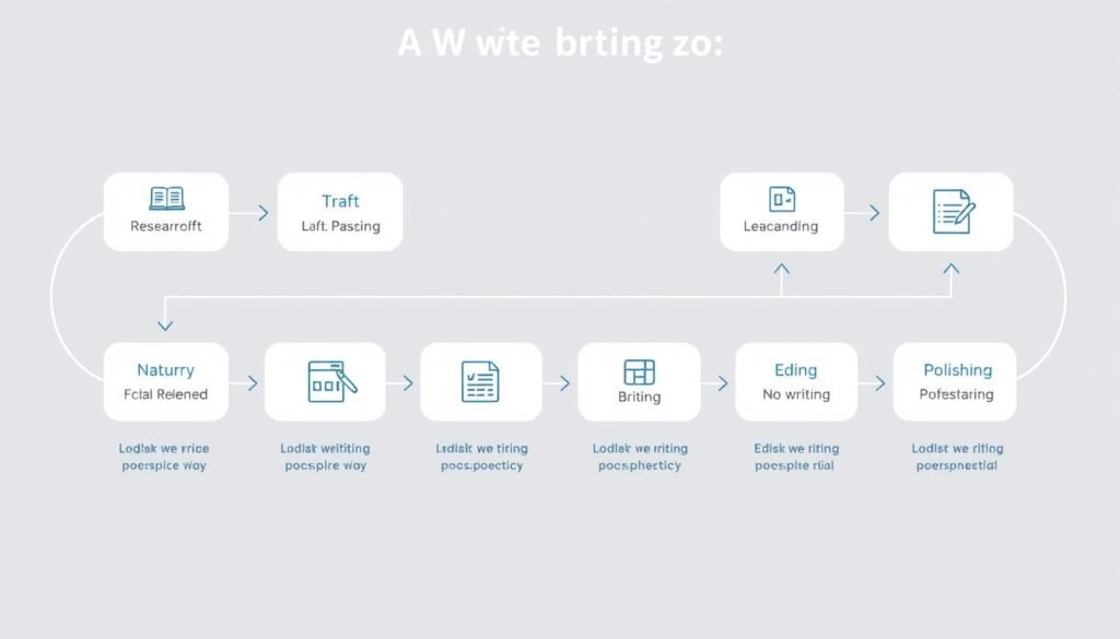A workflow diagram showing how different AI writing tools can be combined for a complete writing process