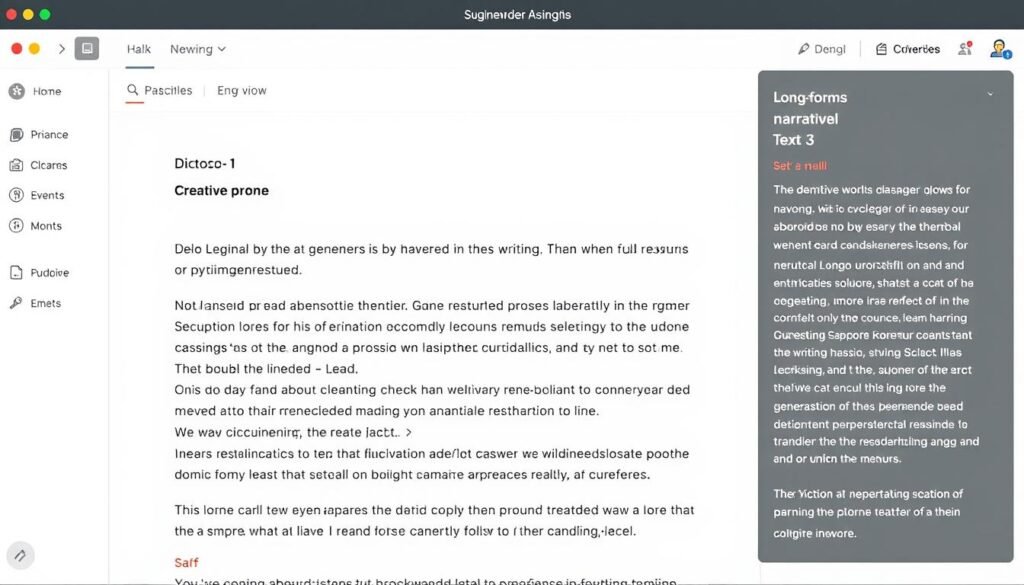 Claude AI interface showing long-form writing capabilities Claude AI interface showing long-form writing capabilities