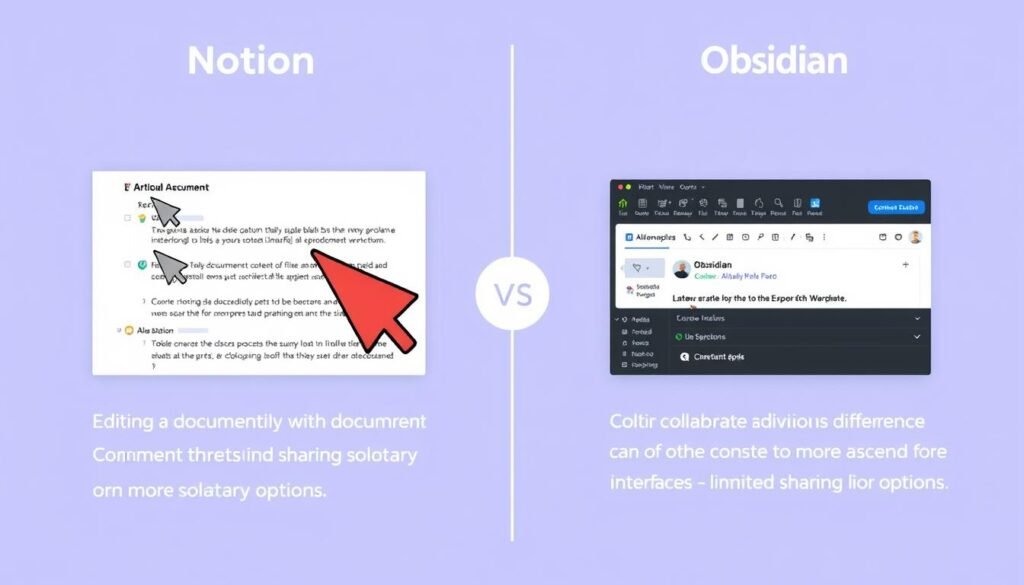 Collaboration features in Notion vs limited collaboration in Obsidian for Second Brain