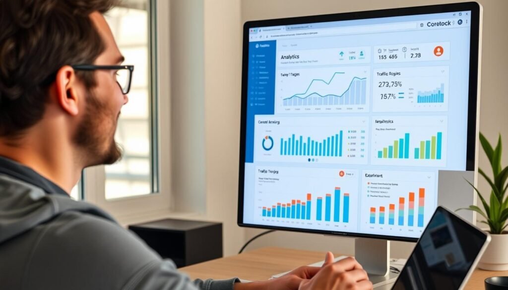 Content creator using the best AI writing tool for blog posts with successful results