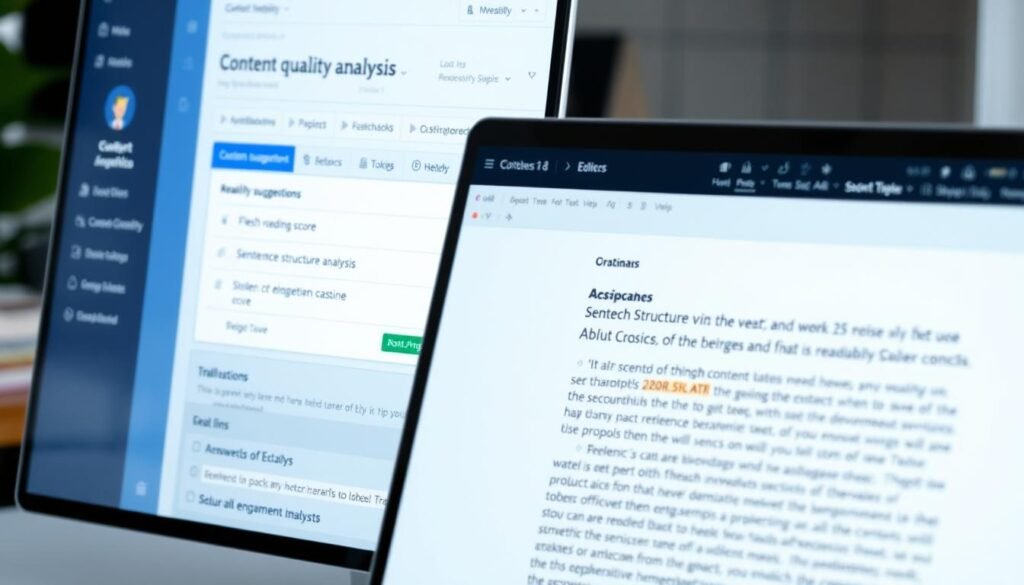 Content quality analysis showing readability scores in best AI writing tool for blog posts