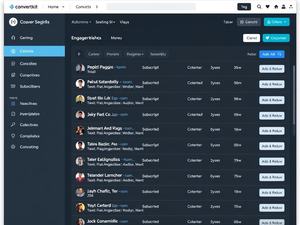 ConvertKit's subscriber management interface showing tags and segments