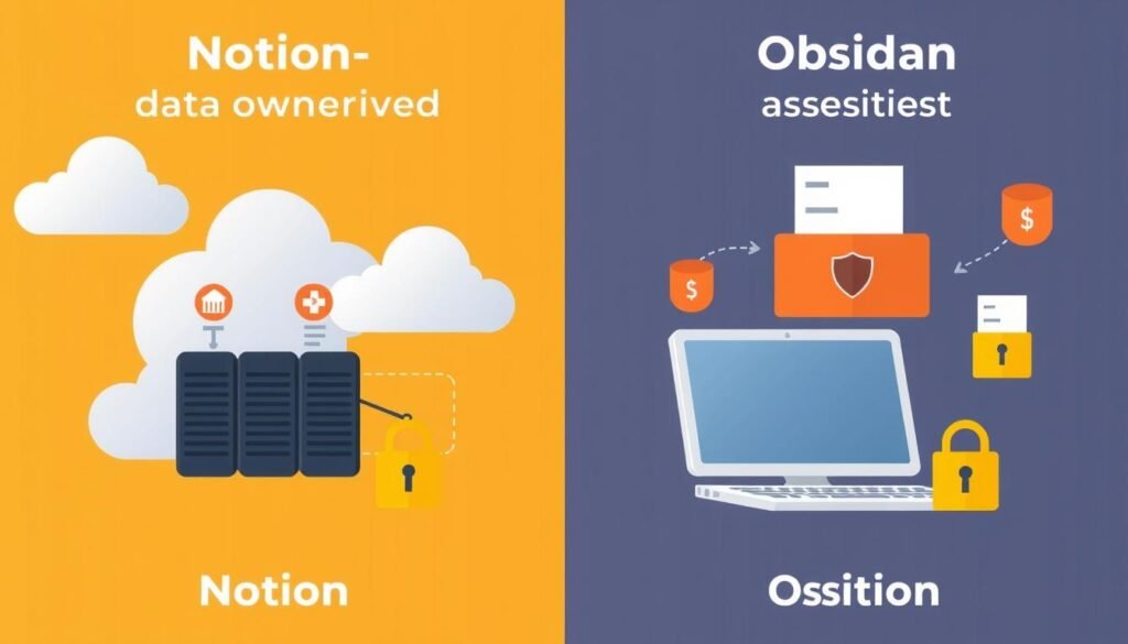 Data ownership and privacy comparison between Notion and Obsidian for Second Brain