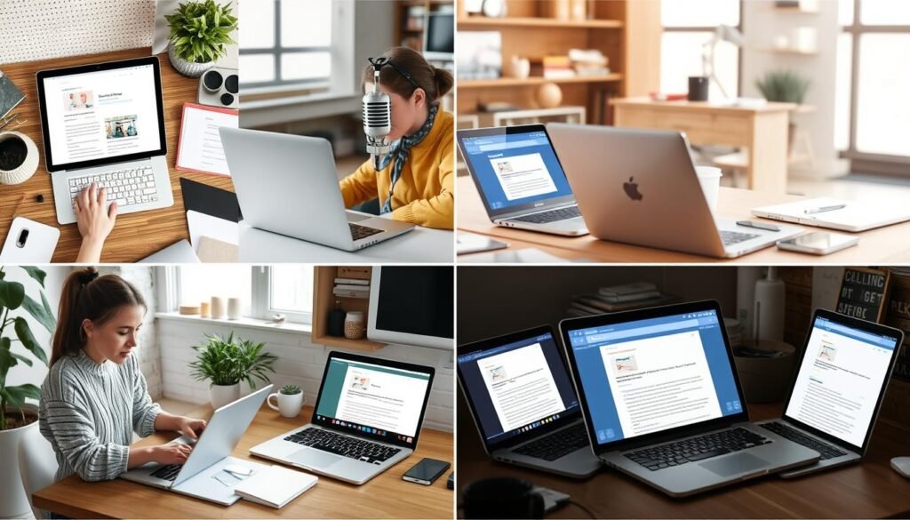 Different types of content creators working with various email platforms