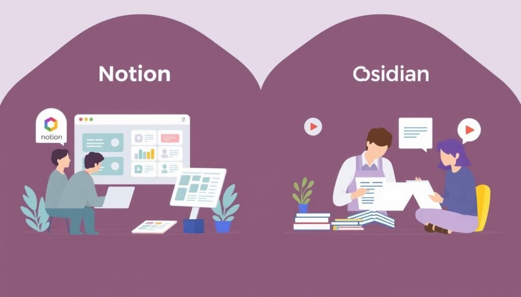 Different use cases for Notion and Obsidian Second Brain systems