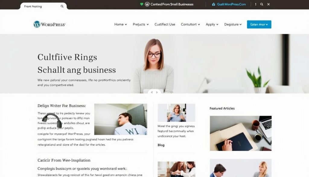 Example of a content-rich small business website created with WordPress.com