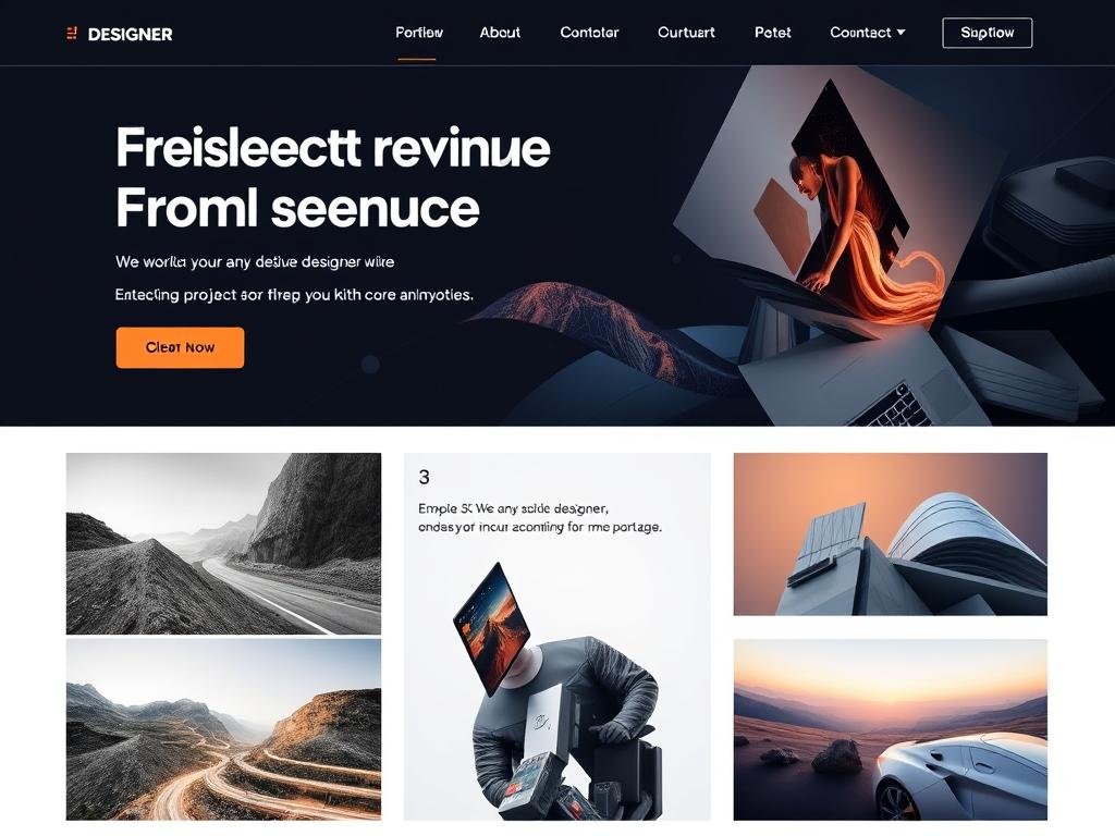 Example of a designer's portfolio built with Webflow showing project showcase