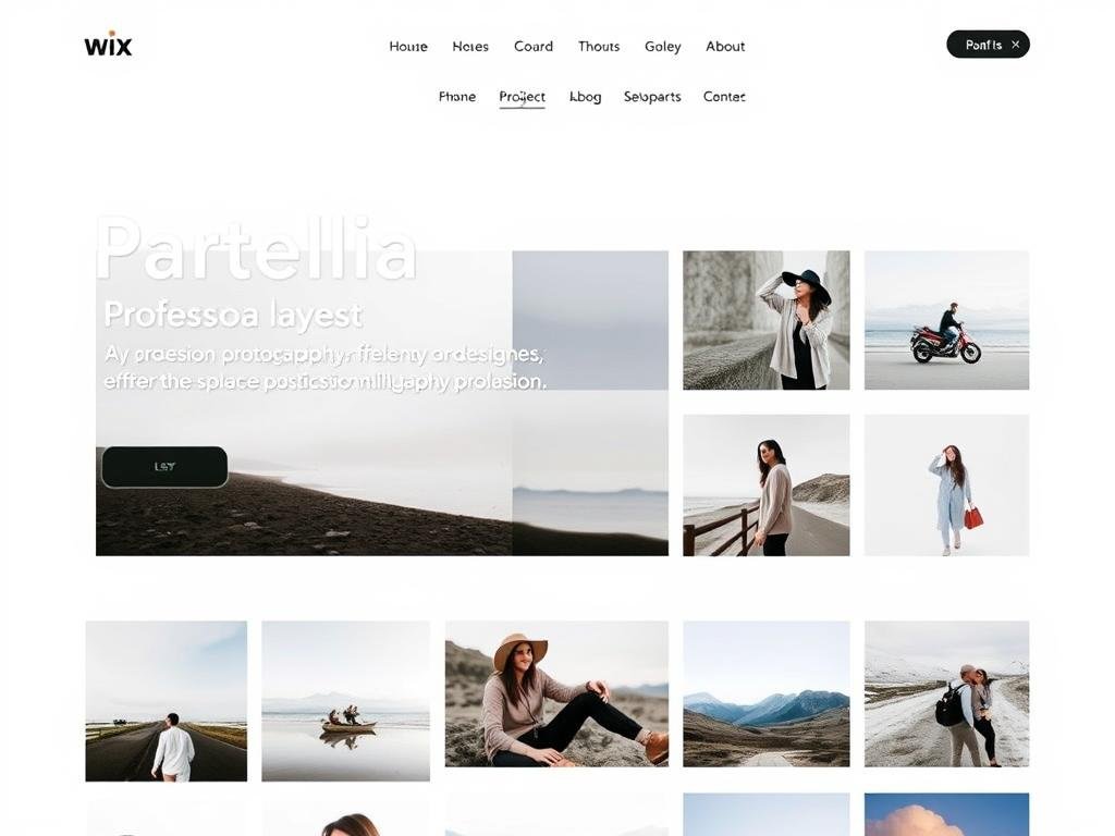 Example of a professional freelancer portfolio built with Wix showing project gallery