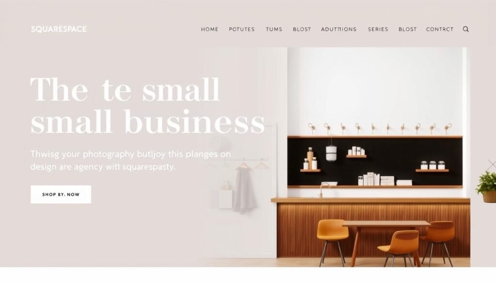 Example of a stylish small business website created with Squarespace