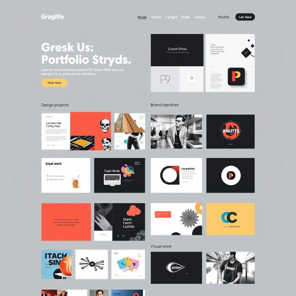 Graphic designer portfolio website example showing project showcase