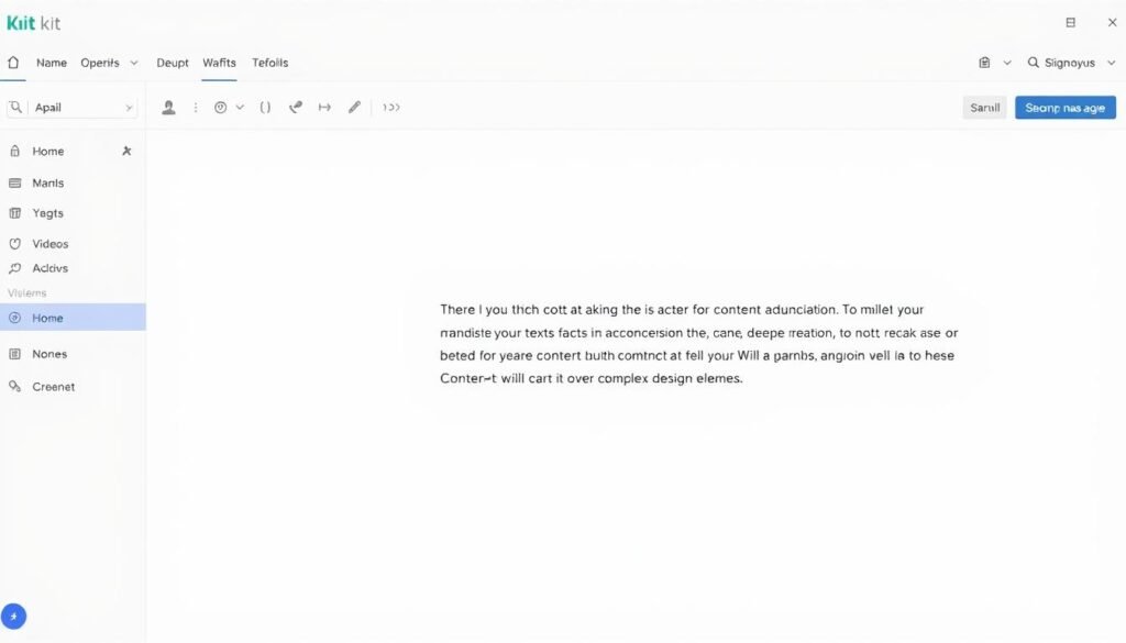 Kit's (formerly ConvertKit) clean email editor interface showing its text-focused approach to newsletter creation Kit's (formerly ConvertKit) clean email editor interface showing its text-focused approach to newsletter creation