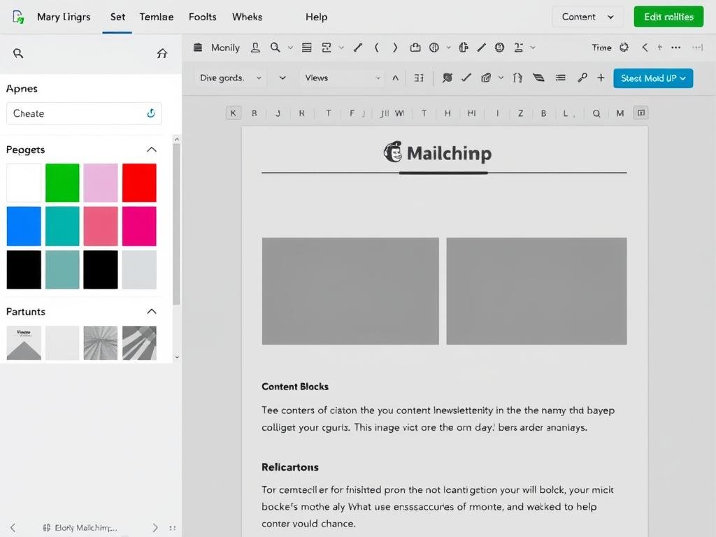 Mailchimp's drag-and-drop email editor interface