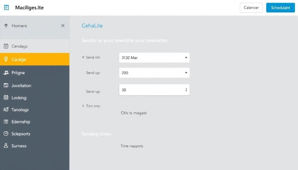 MailerLite's campaign scheduling screen showing options for sending or scheduling a newsletter