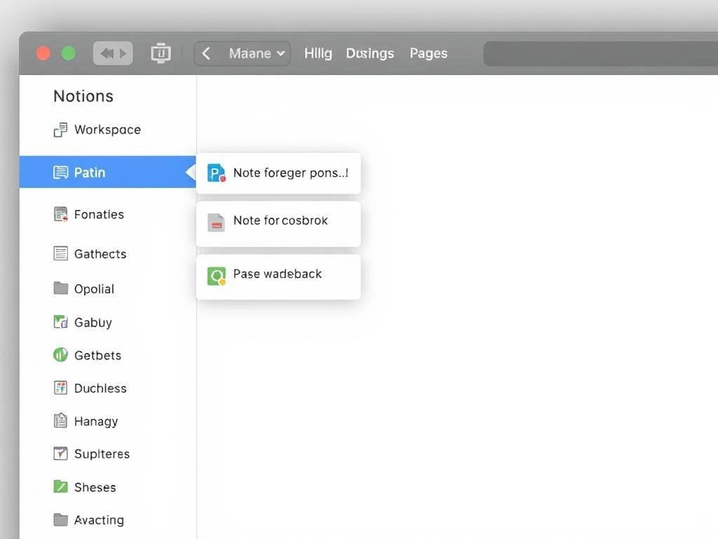 Notion's hierarchical page structure showing nested pages and databases