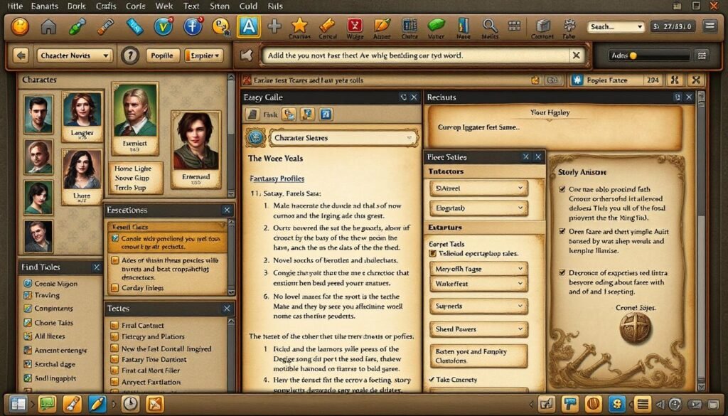 NovelCrafter's world-building Codex interface with character details NovelCrafter's world-building Codex interface with character details