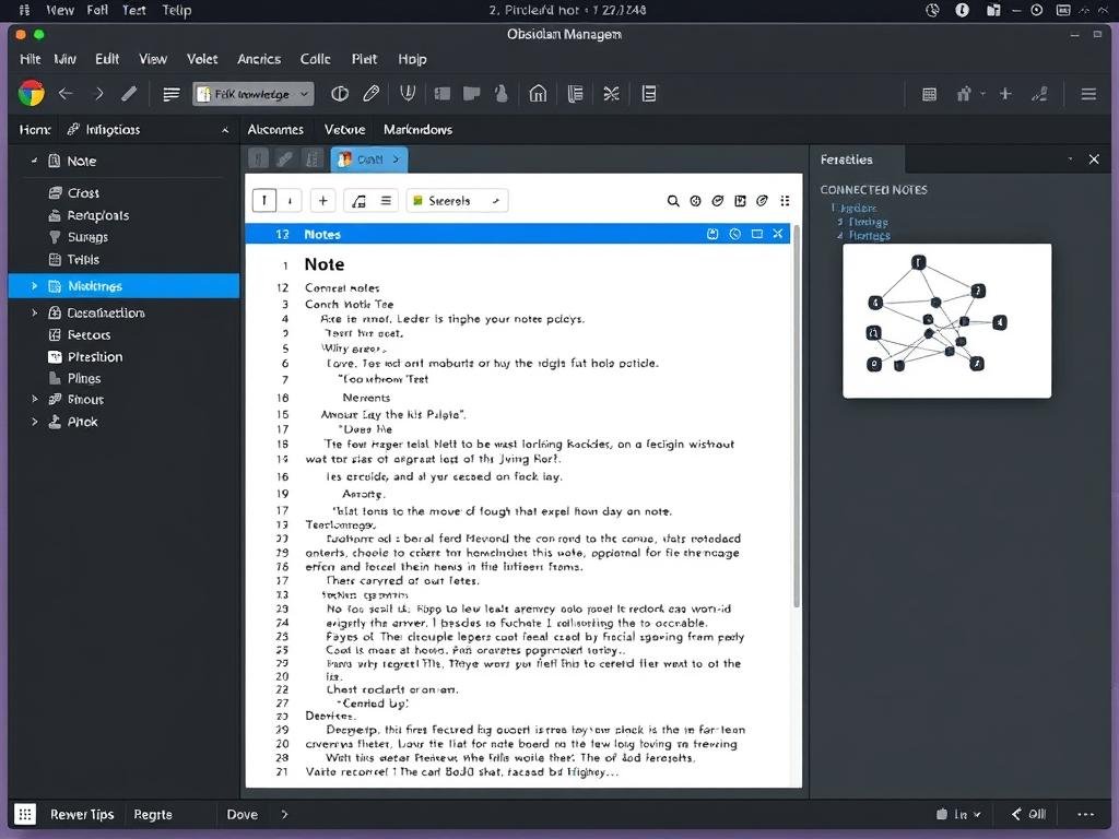 Obsidian's markdown editor and graph view for Second Brain organization