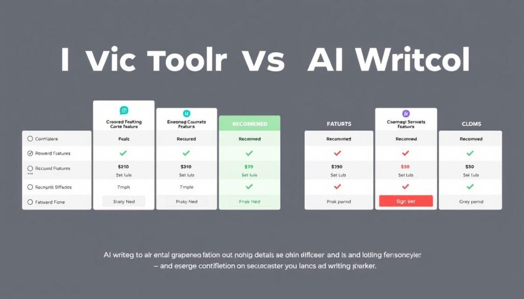 Pricing plans comparison for best AI writing tool for blog posts