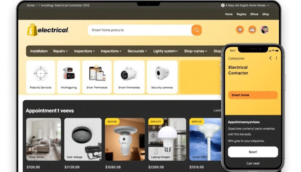 Shopify store for an electrical contractor selling smart home products