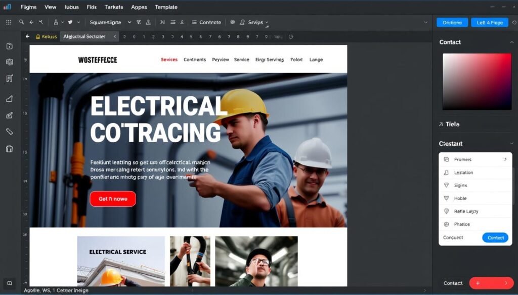 Squarespace website template for an electrical contractor business
