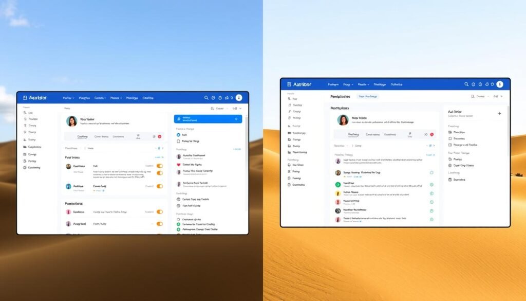 User interface comparison of best AI writing tool for blog posts showing dashboard features