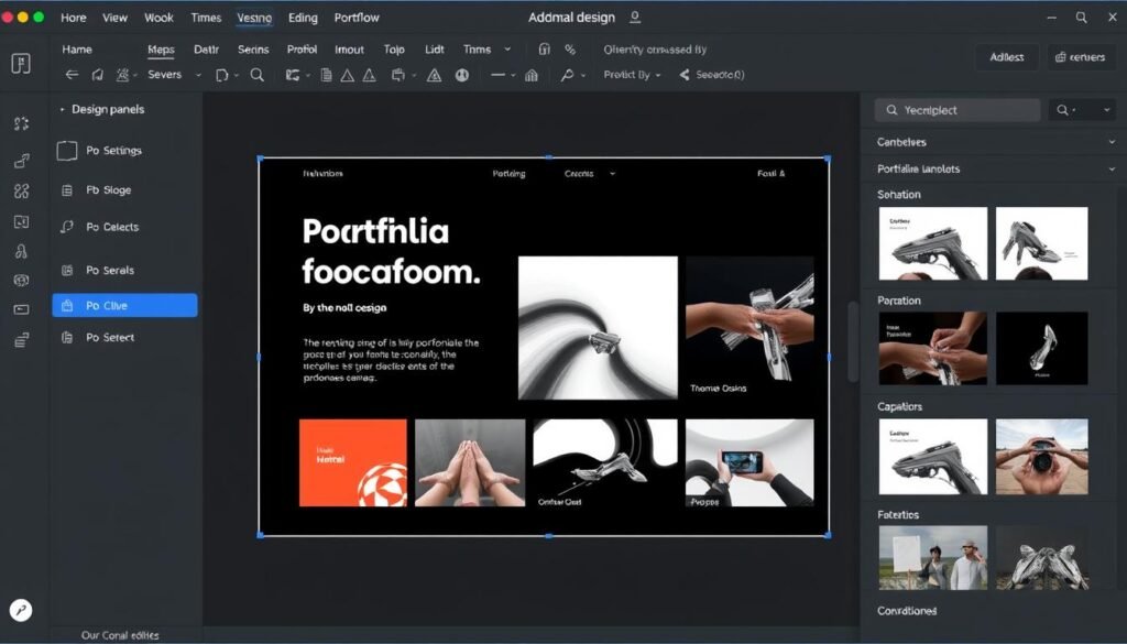 Webflow editor interface showing advanced design capabilities for freelancer websites